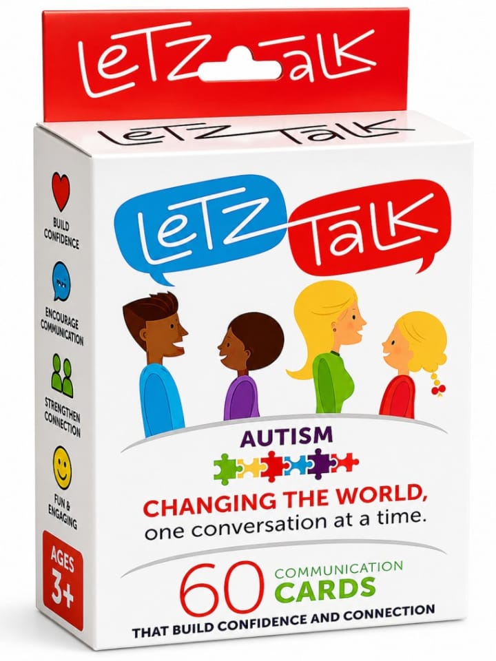 LETZ TALK Autism Conversation Cards for Kids designed to enhance communication skills and emotional intelligence.